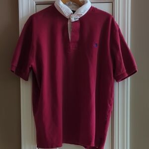 Ralph Lauren Red Polo Shirt with Textured Fabric